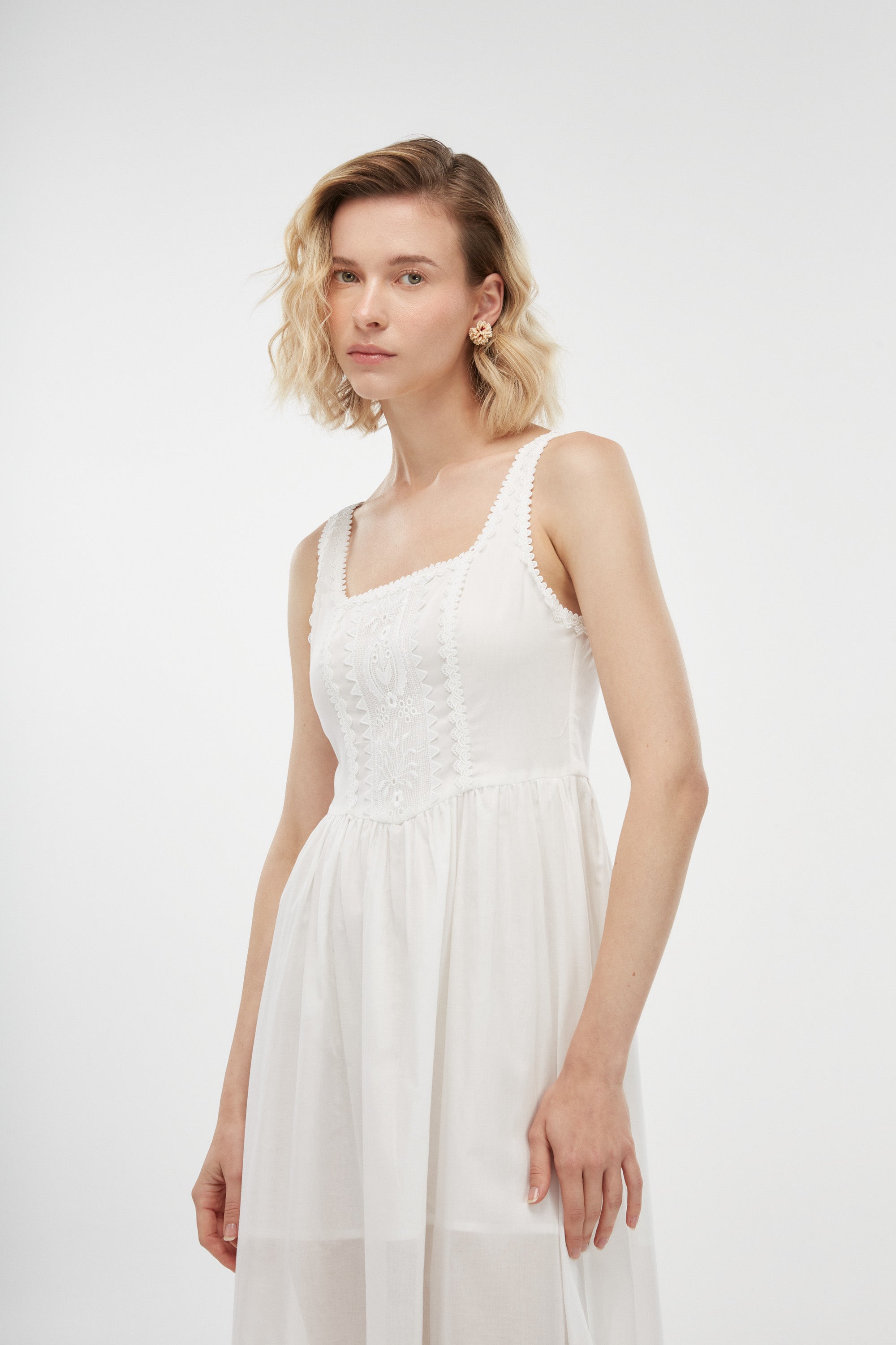 ALBA MIDI DRESS WHITE