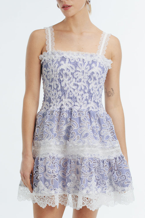 AERIN MINI DRESS BLUE